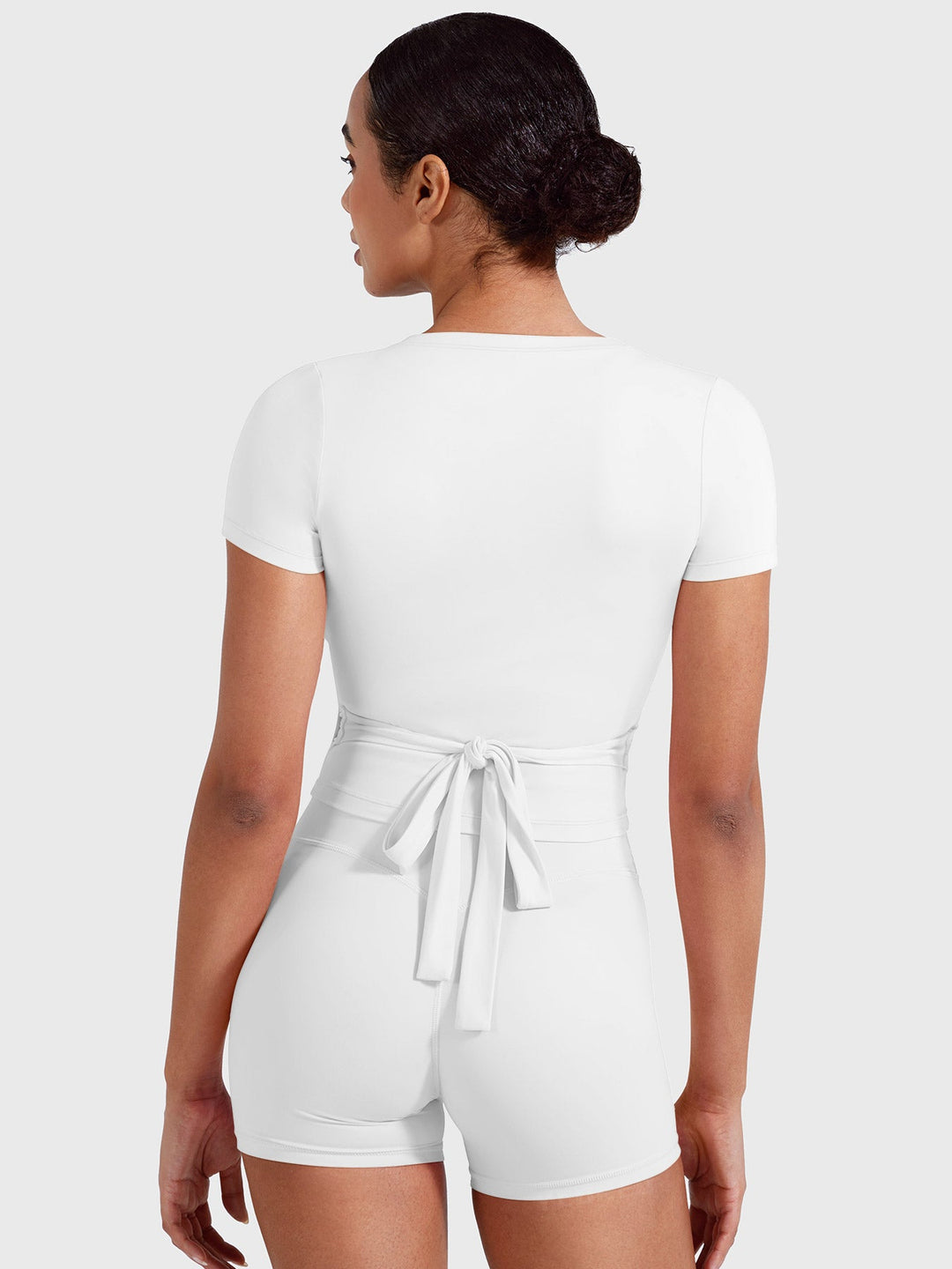 Vorti Denaiy Short Sleeve Ballet Wrap Top
