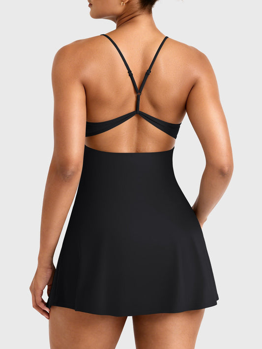 Vorti Backless Tennis Dress Black