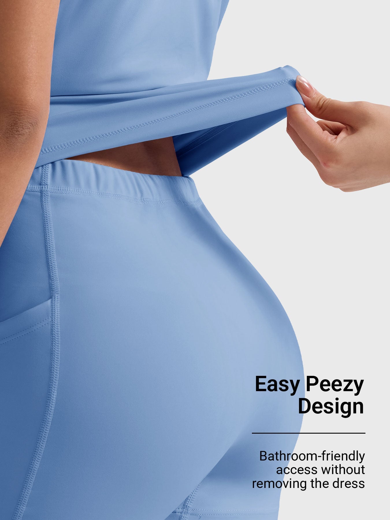 Belloy Open Back Tennis Dress Blue Grey