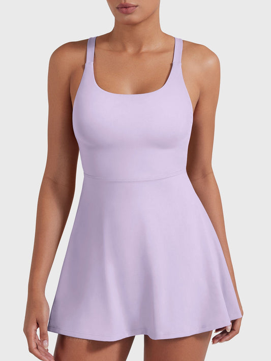 Belloy Open Back Tennis Dress Light Purple