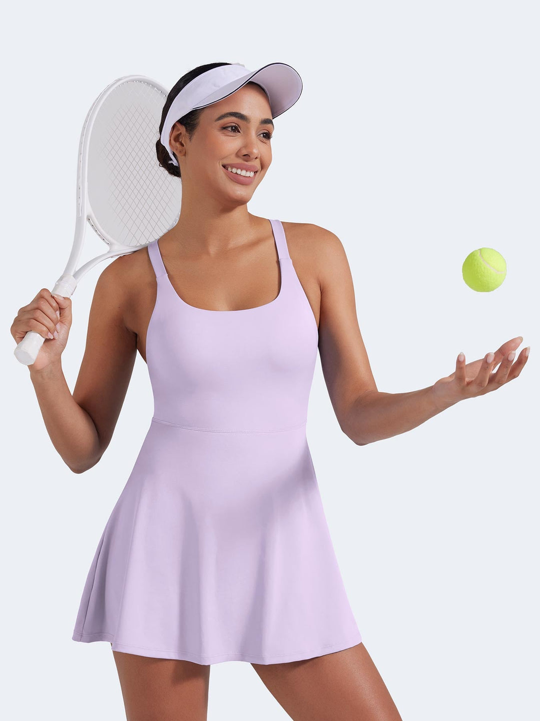 Vorti Open Back Tennis Dress Light Purple