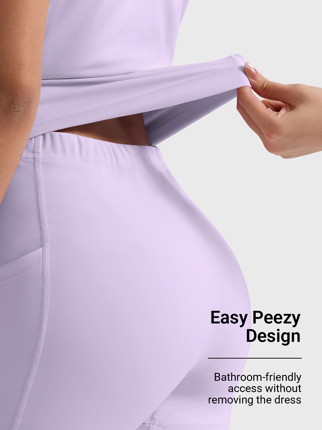 Belloy Open Back Tennis Dress Light Purple
