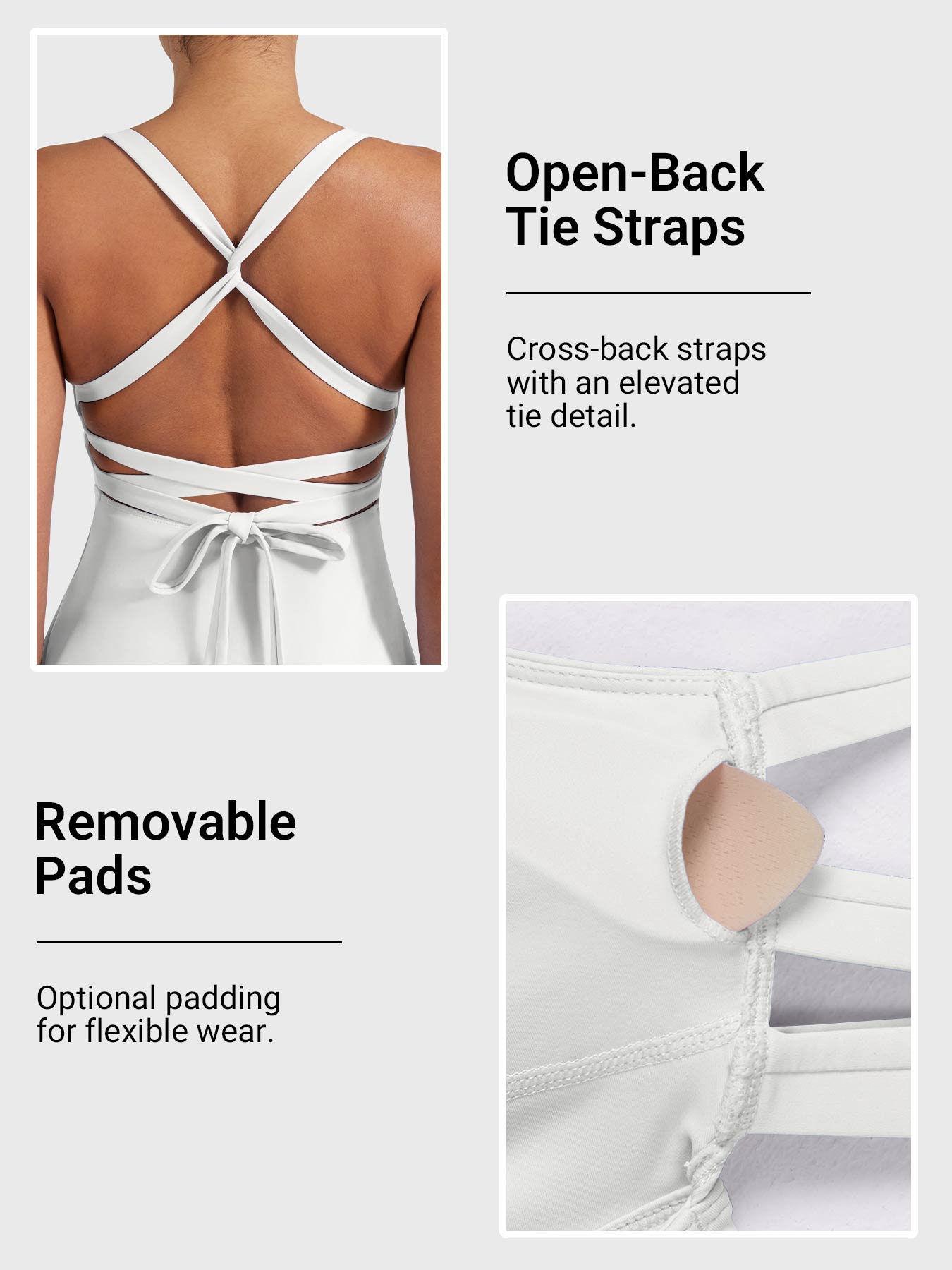 Belloy Open Back Tennis Dress White
