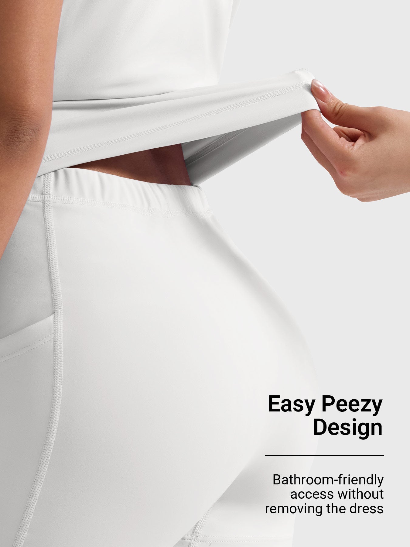 Belloy Open Back Tennis Dress White