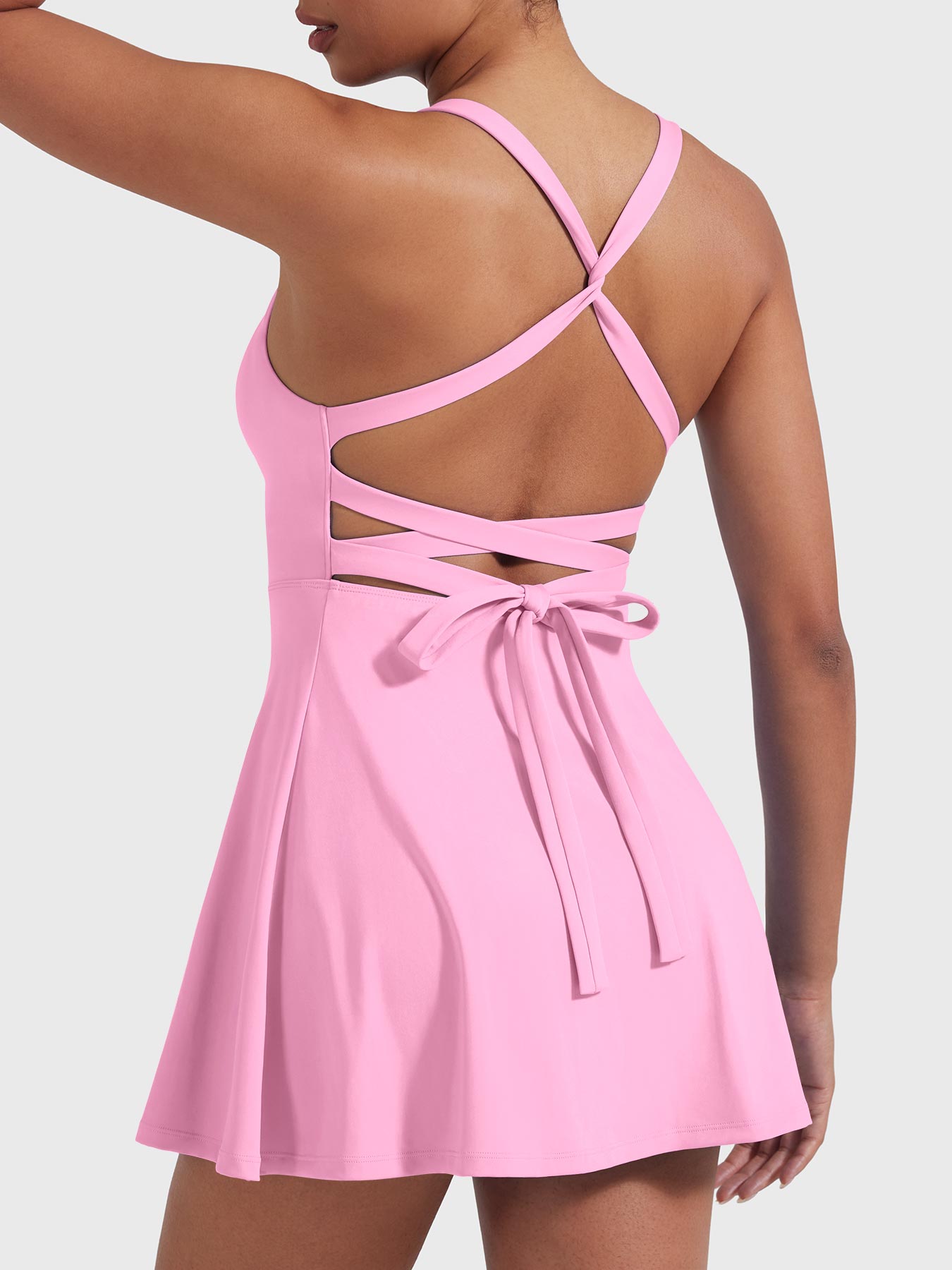 Belloy Open Back Tennis Dress Pink
