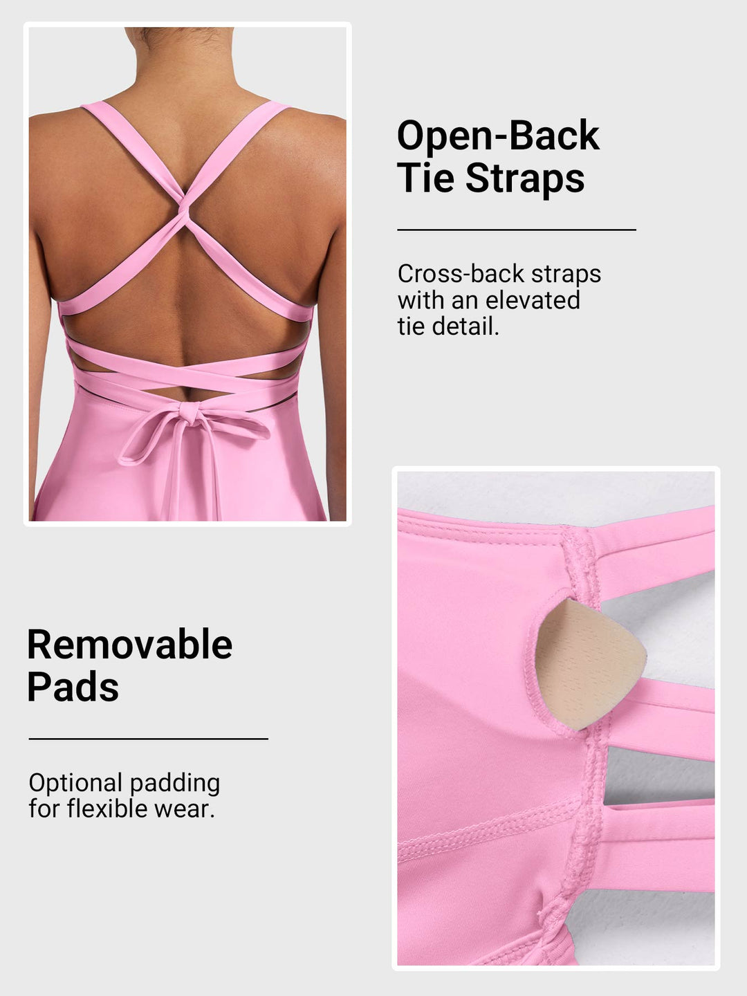 Vestido de Ténis Sem Costas Aberto Vorti Rosa