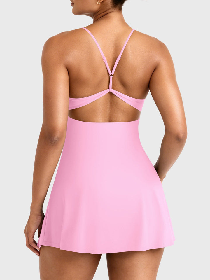 Vorti Backless Tennis Dress Pink