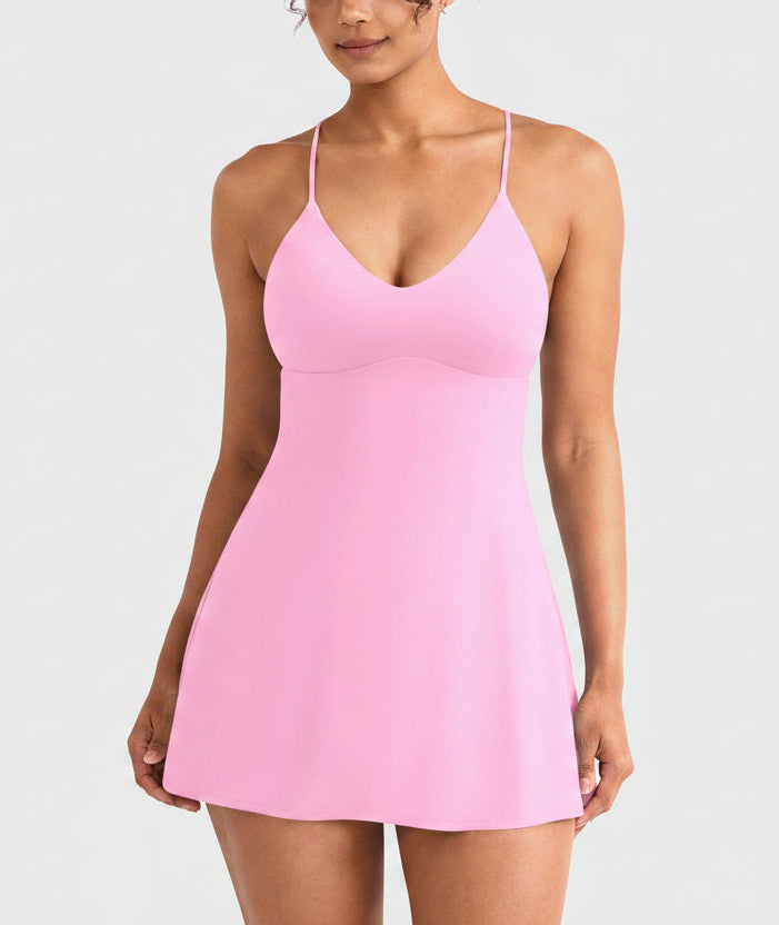 Vorti Backless Tennis Dress Pink