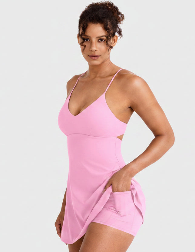 Vorti Backless Tennis Dress Pink