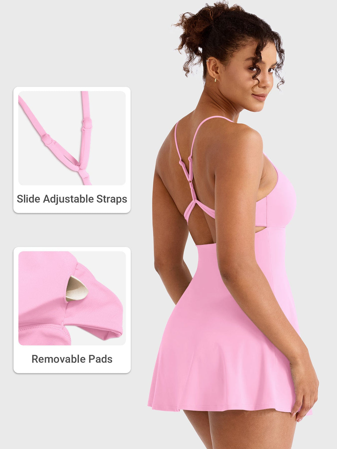 Vorti Backless Tennis Dress Pink
