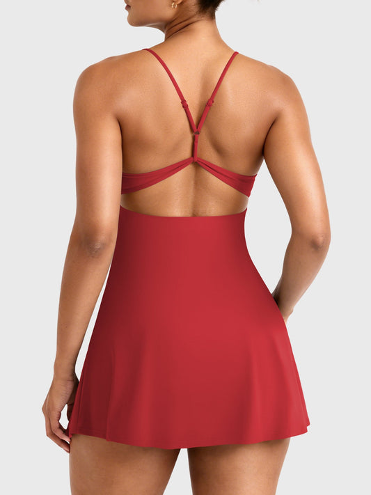 Vorti Backless Tennis Dress Red