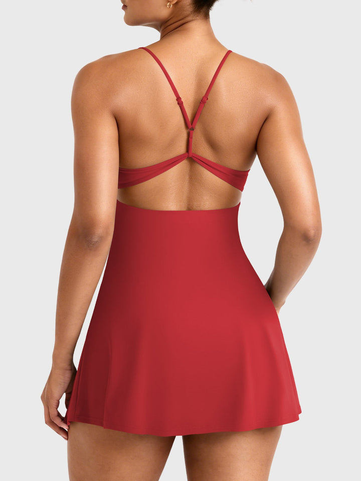 Vorti Backless Tennis Dress Red