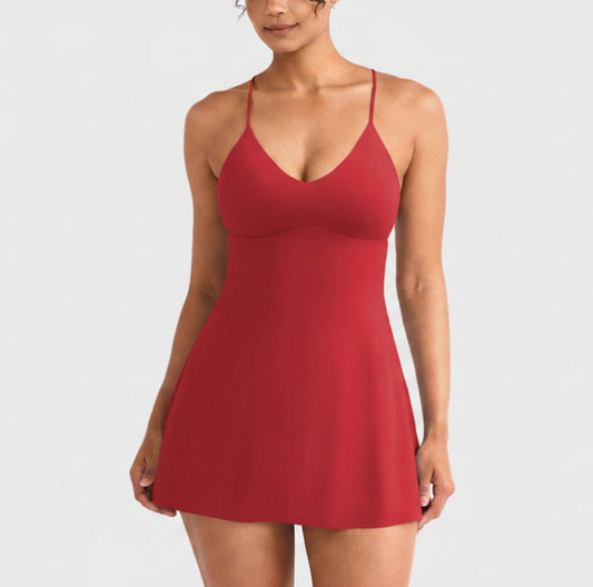 Vorti Backless Tennis Dress Red