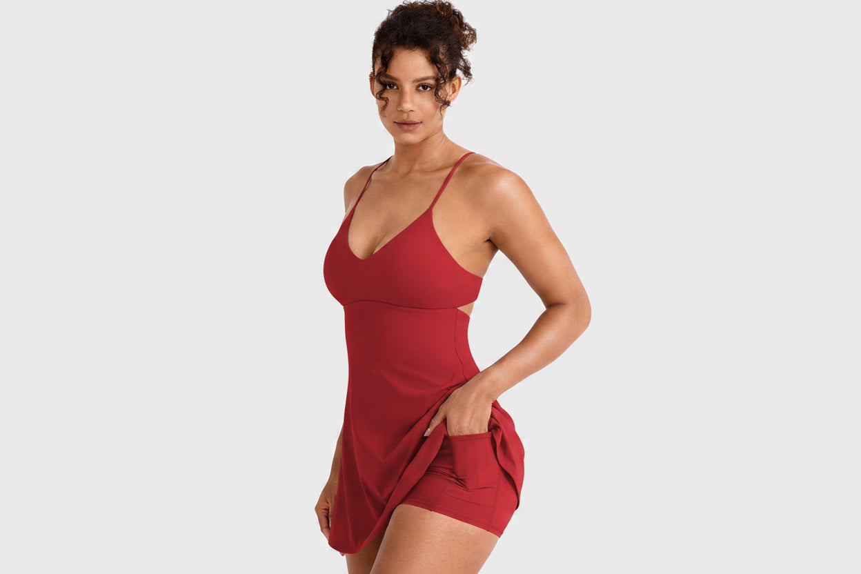 Vorti Backless Tennis Dress Red