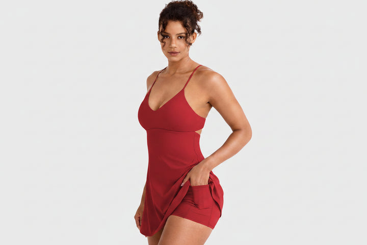 Vorti Backless Tennis Dress Red