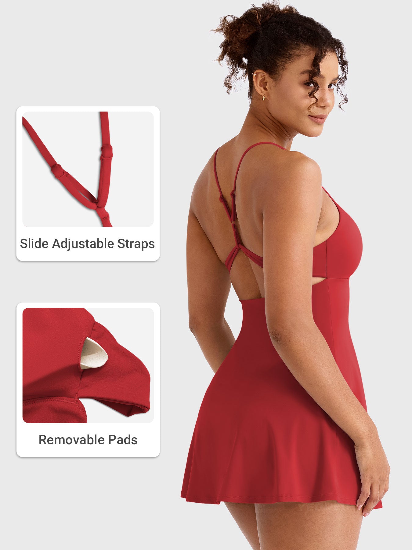 Vorti Backless Tennis Dress Red