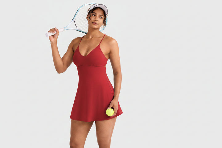 Vorti Backless Tennis Dress Red