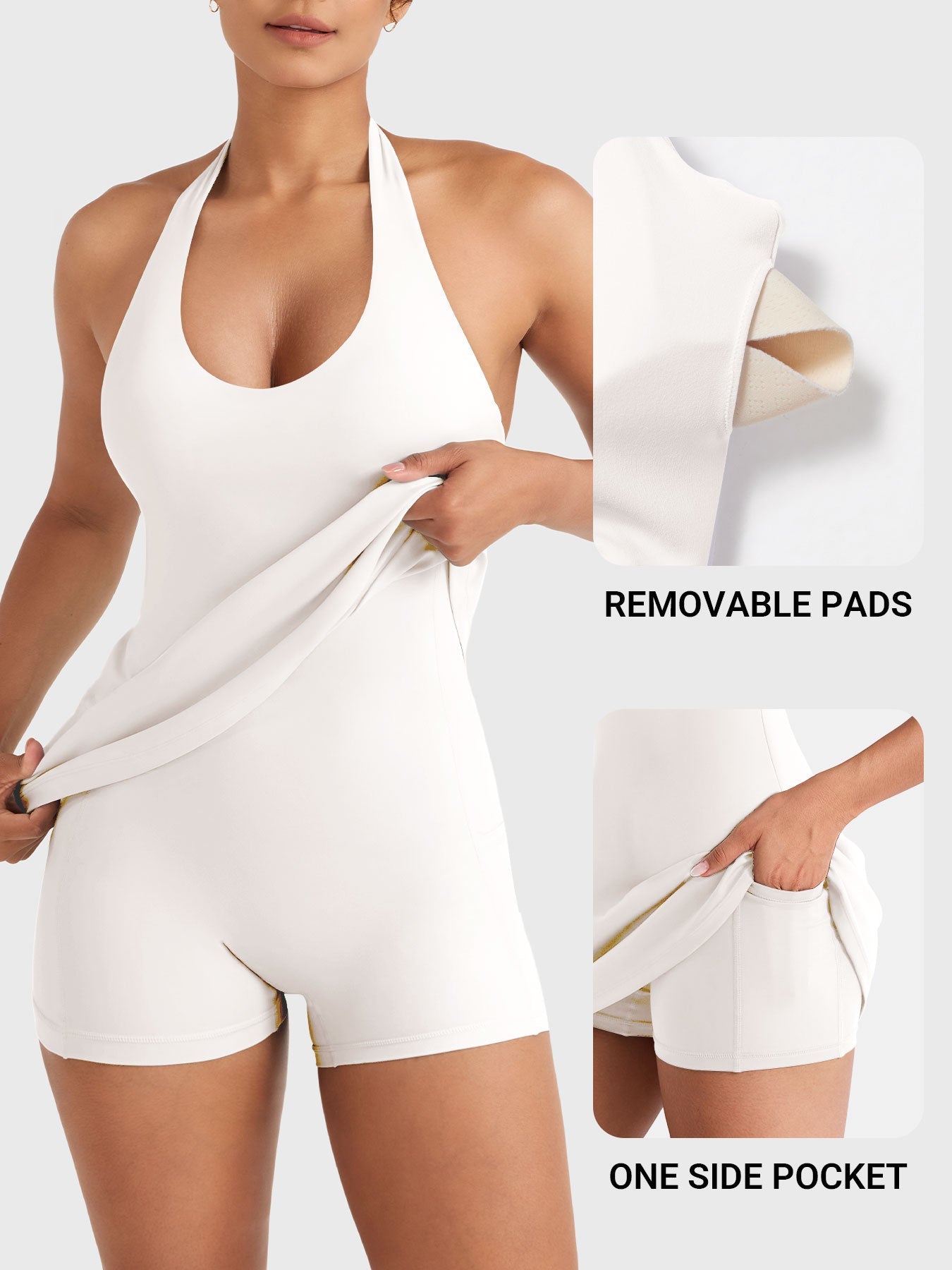 Vaeary Halter Tennis Dress White