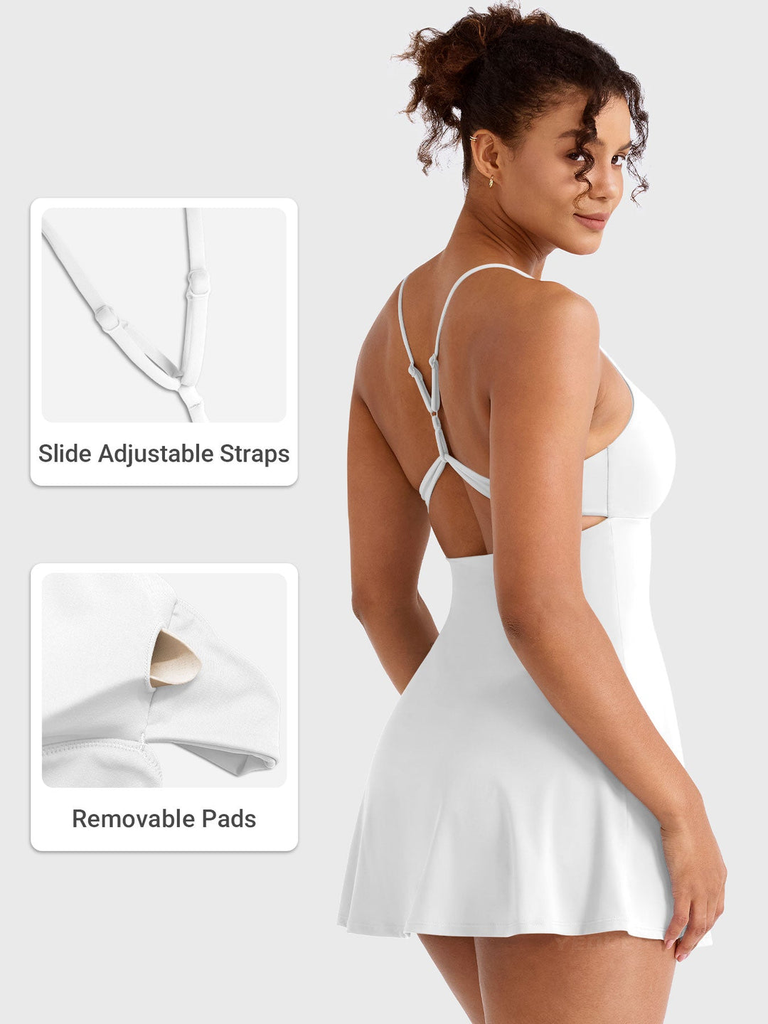 Vorti Backless Tennis Dress White