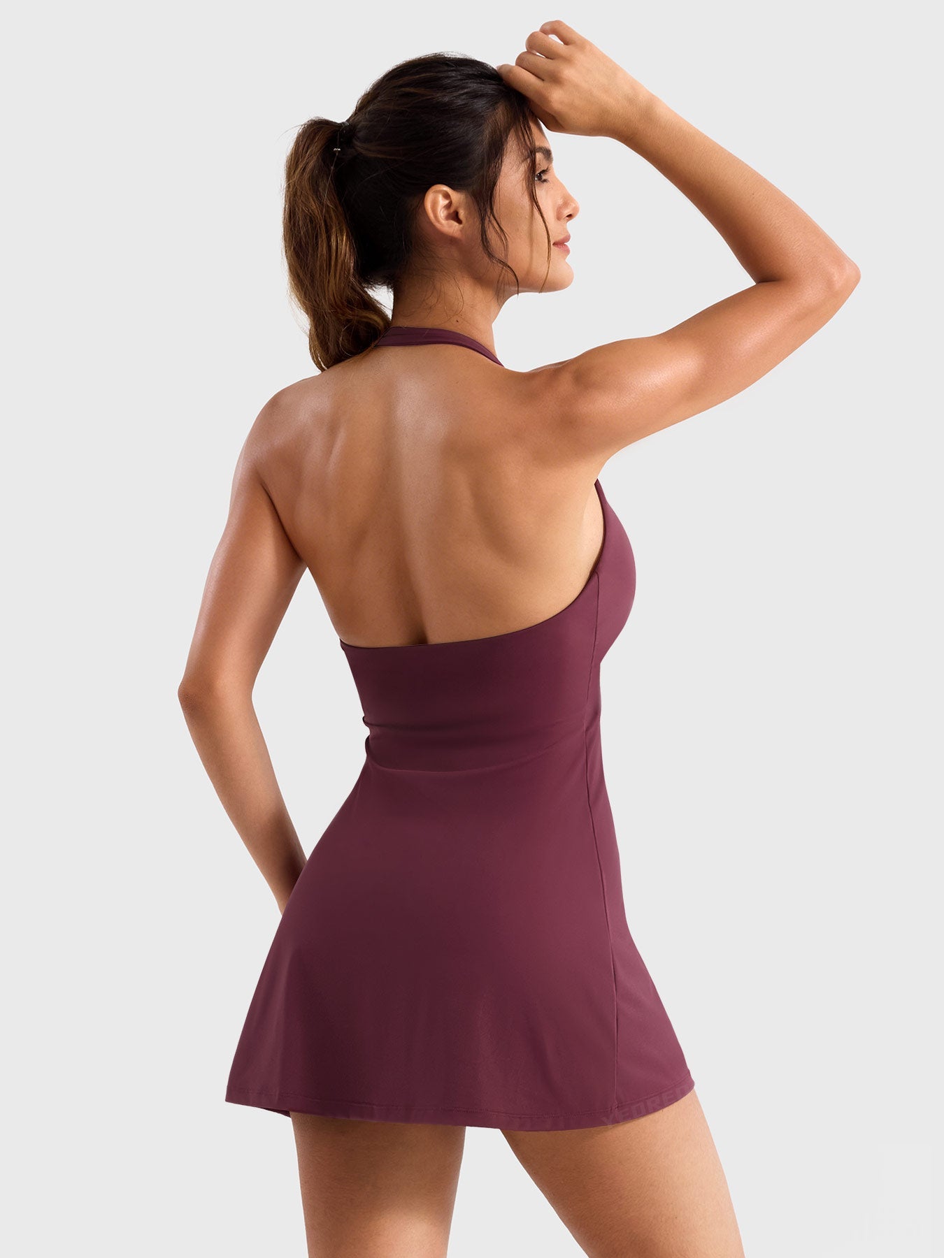 Vaeary Halter Tennis Dress Wine