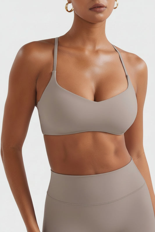 Paisely Y‑Back Sports Bra Oat