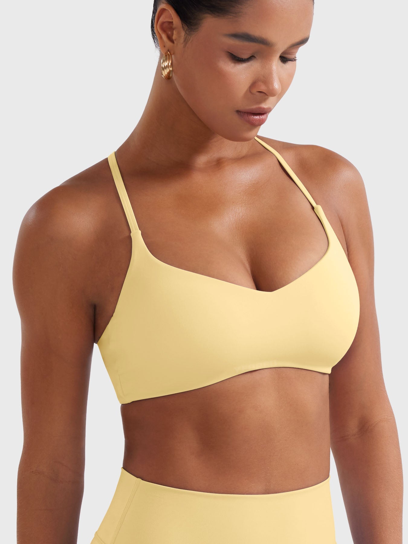 Paisely Y‑Back Sports Bra Milk Yellow