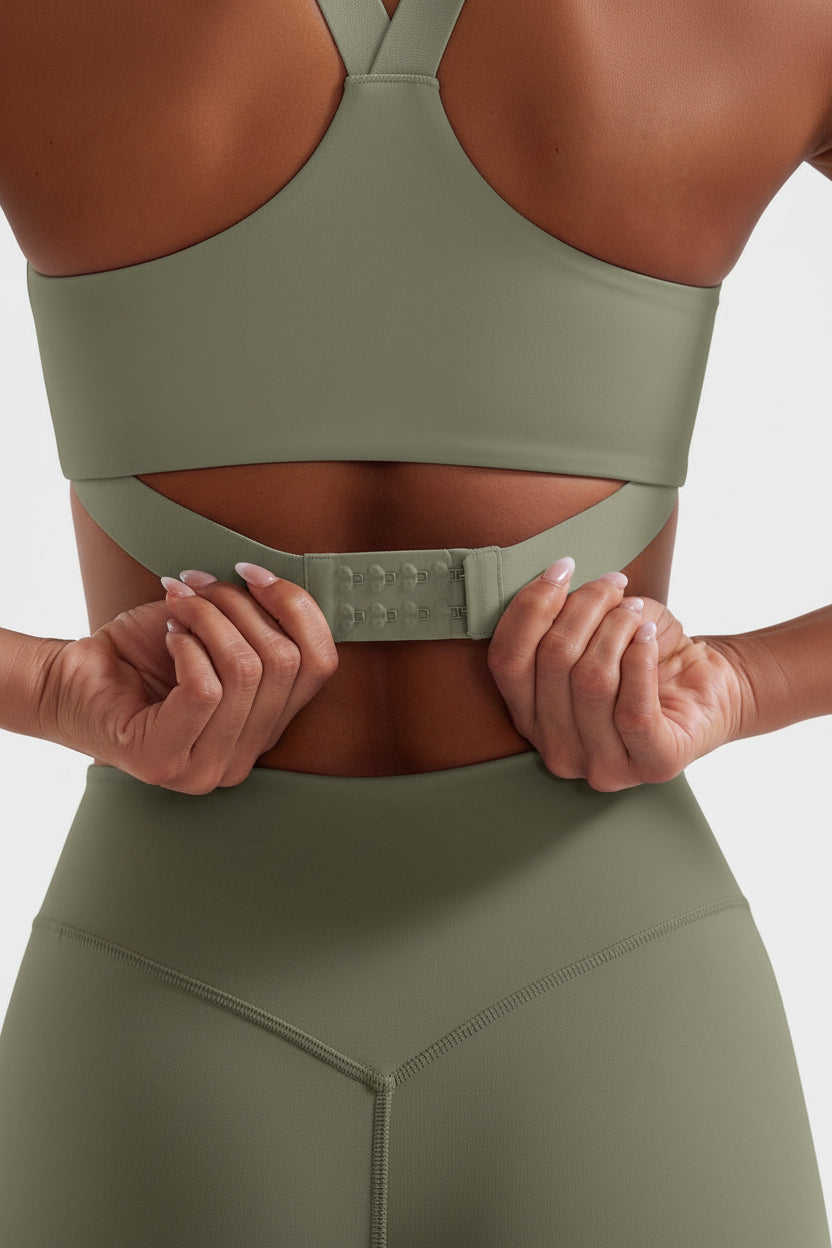 Vorti Y‑Back Sports Bra Army Green