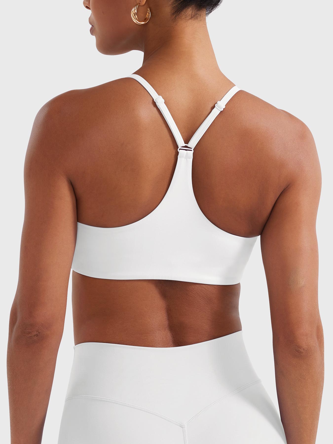 Paisely Y‑Back Sports Bra White