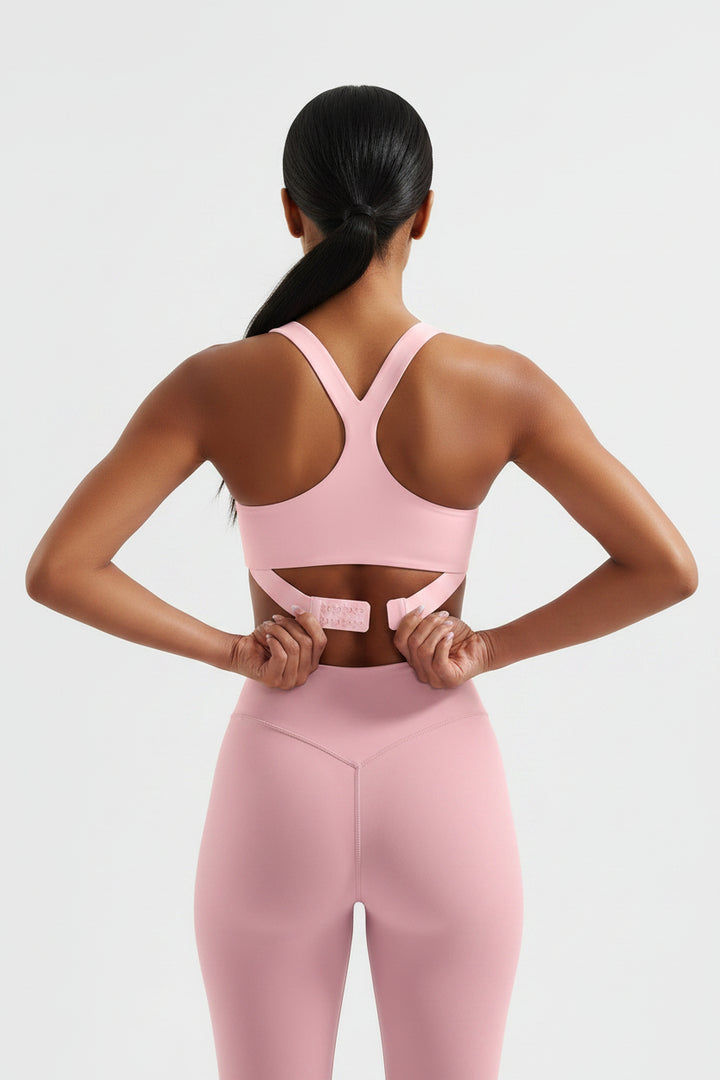 Vorti Y‑Back Sports Bra Baby Pink