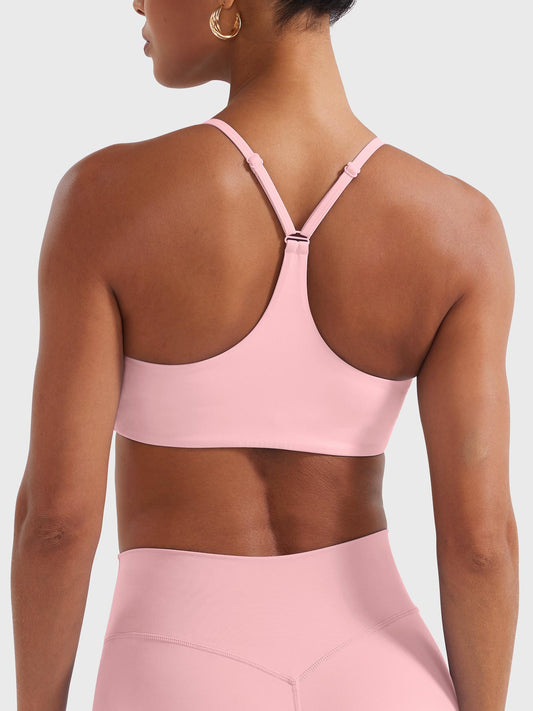 Paisely Y‑Back Sports Bra Baby Pink