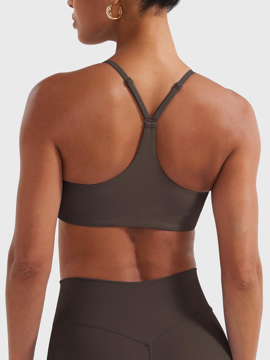 Paisely Y‑Back Sports Bra Cocoa