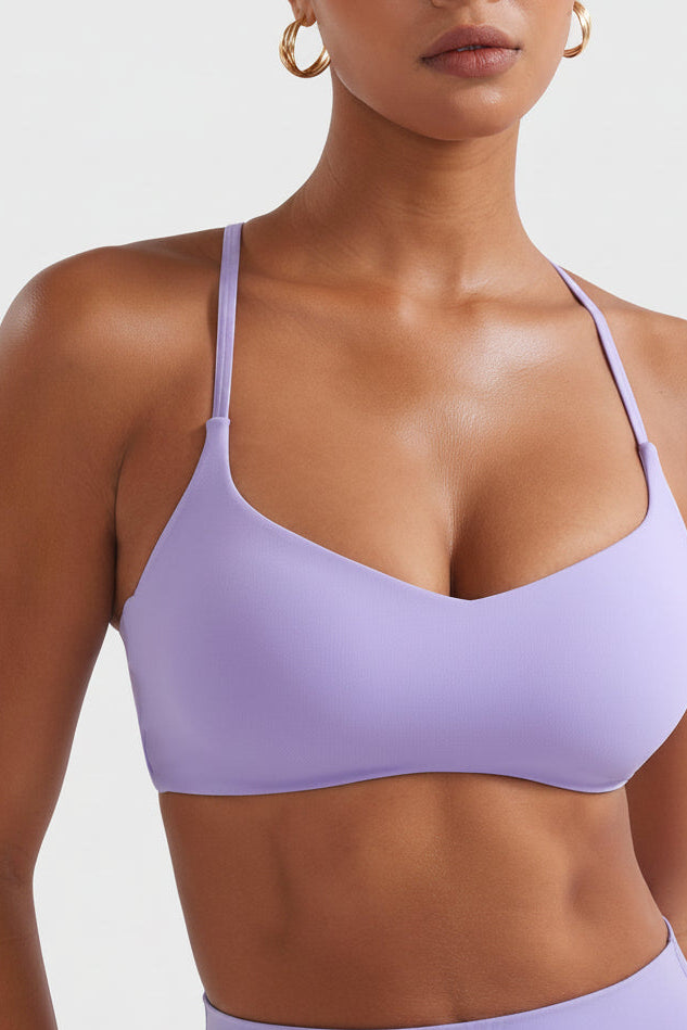Paisely Y‑Back Sports Bra Light Purple