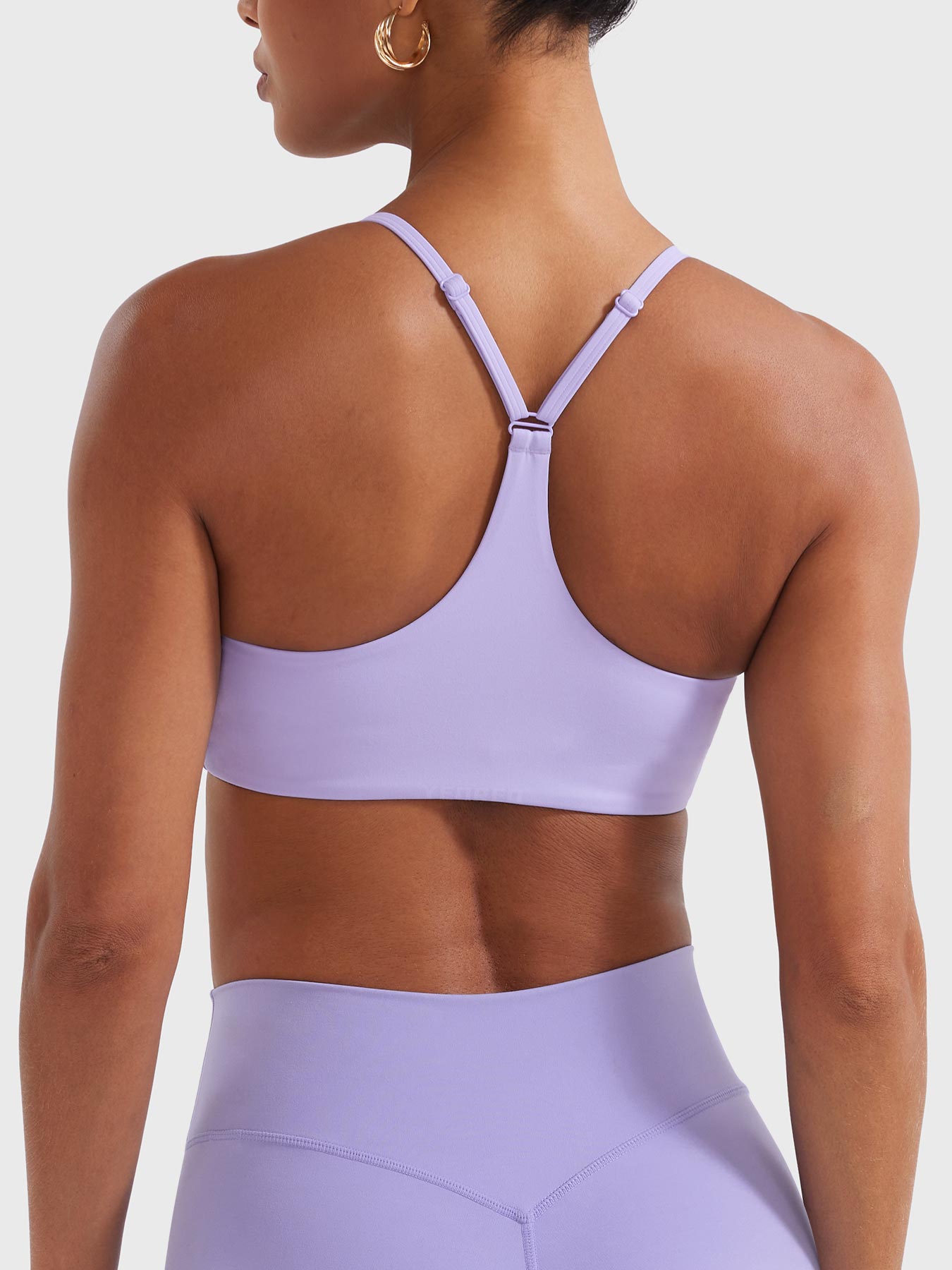 Paisely Y‑Back Sports Bra Light Purple