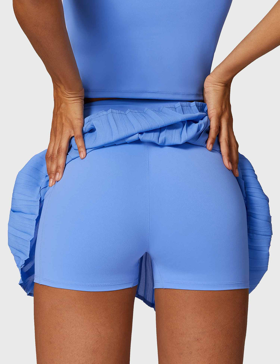 Vorti Crop Top Tennis Skirt Set Blue