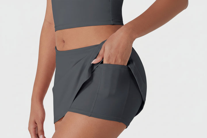 Vorti Low Rise Mini Skort Grey