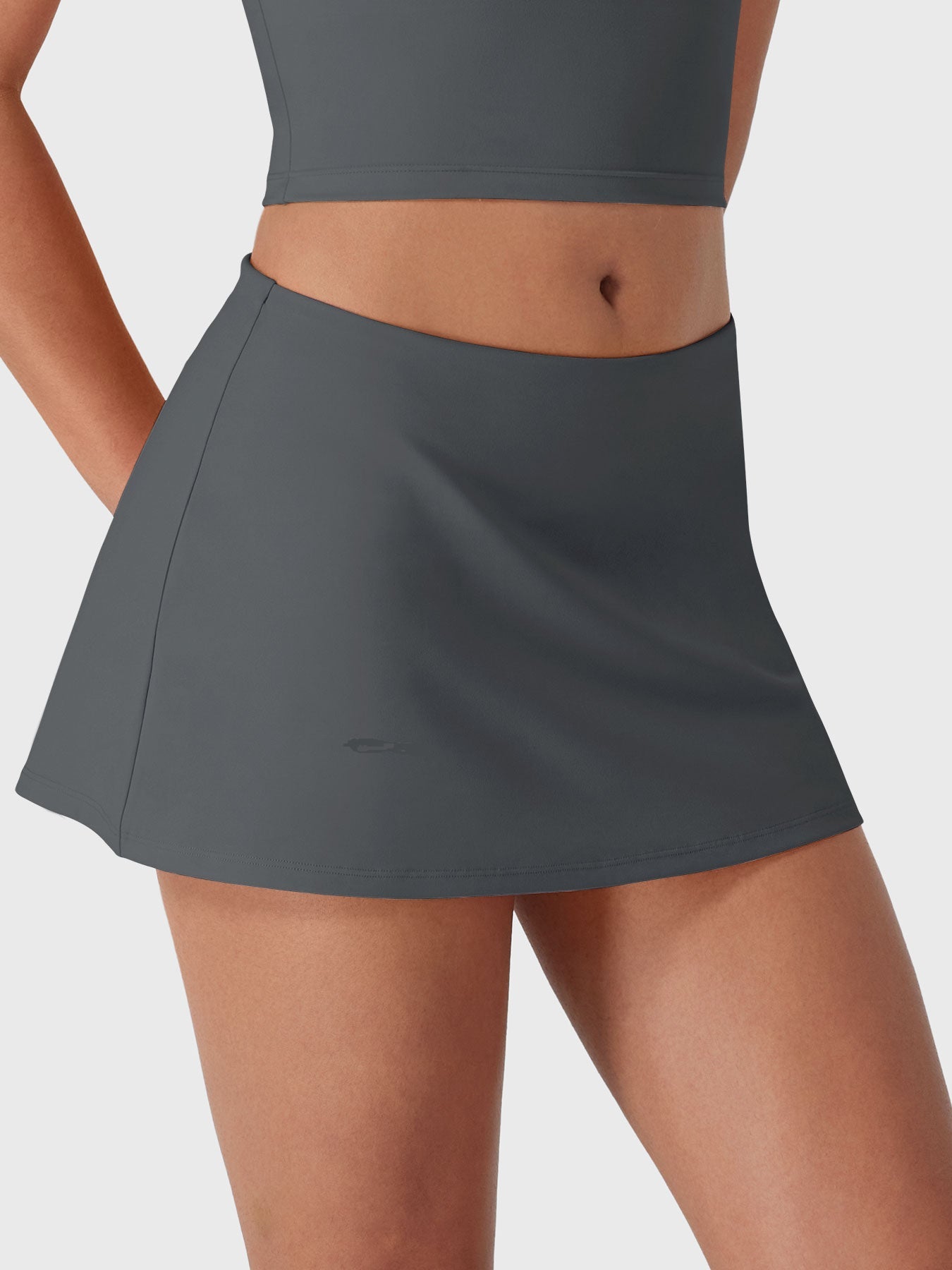 Wifenny Low Rise Mini Skort Grey
