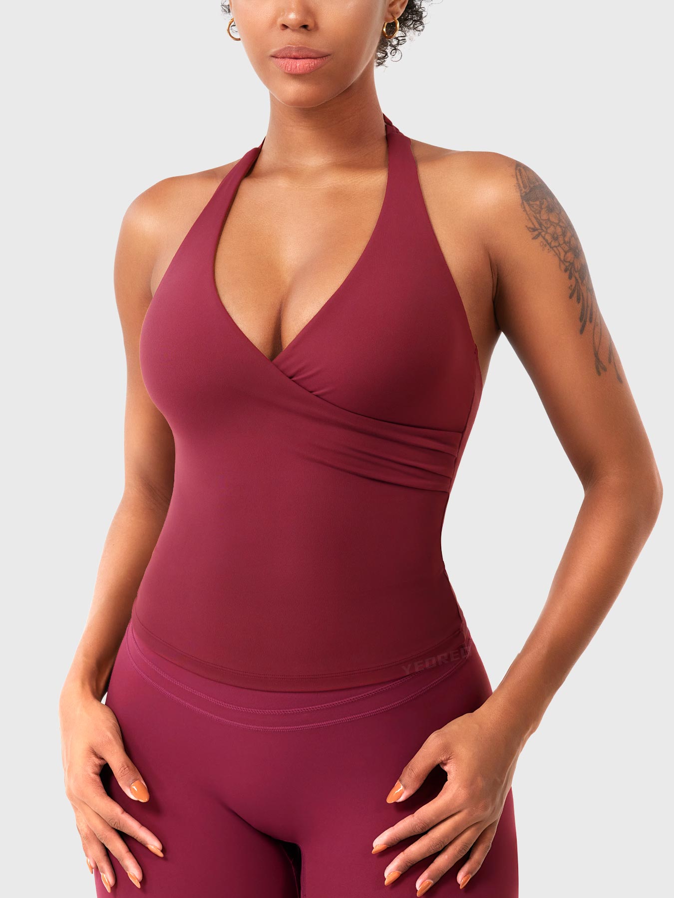 Vorti Elevine V Neck Halter Tank