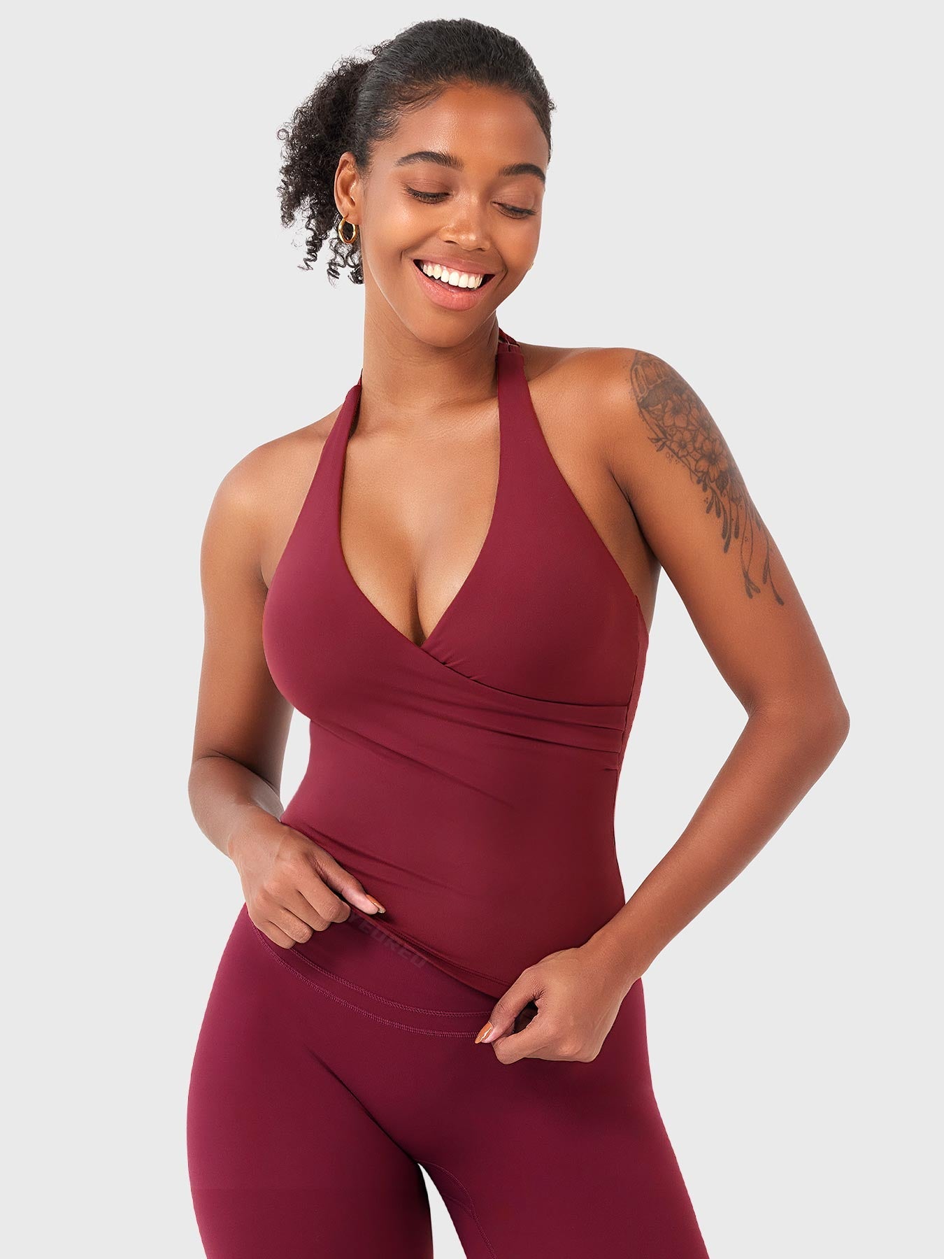 Vorti Elevine V Neck Halter Tank