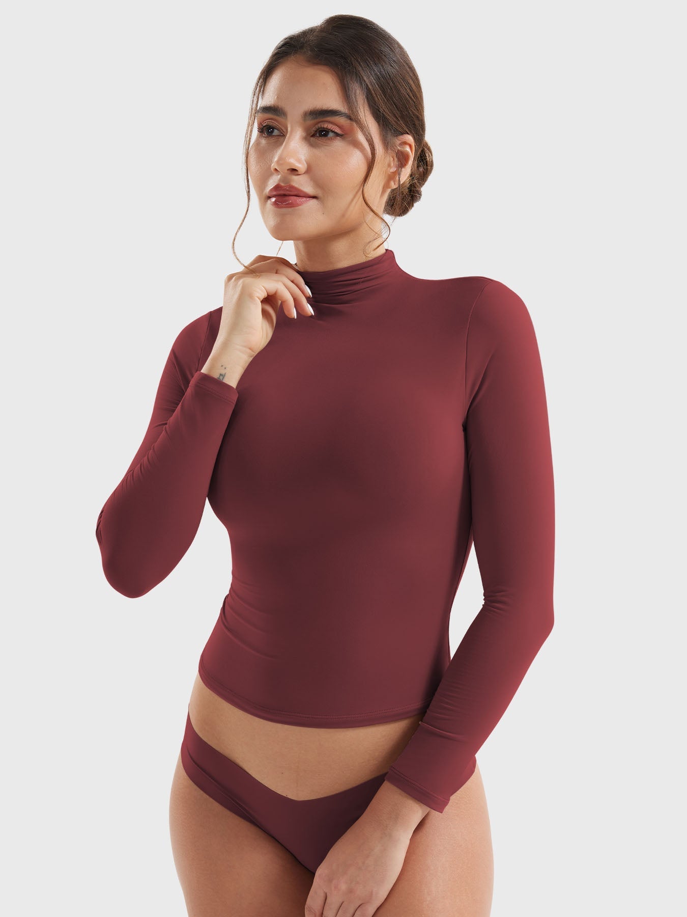 Vorti Sariah Turtleneck Long-Sleeve Shirts