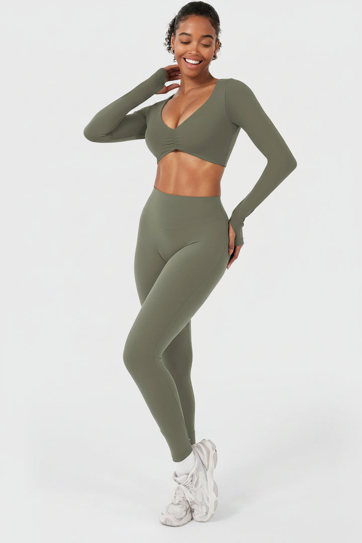 Vorti Agantha Ruched Long Sleeve Top