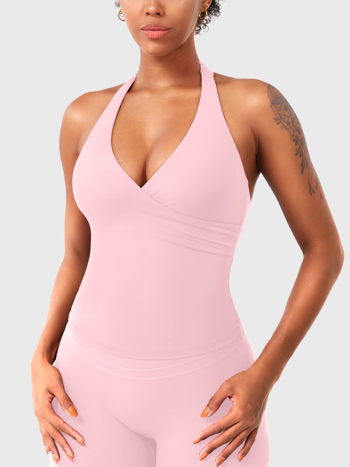 Vorti Elevine V Neck Halter Tank