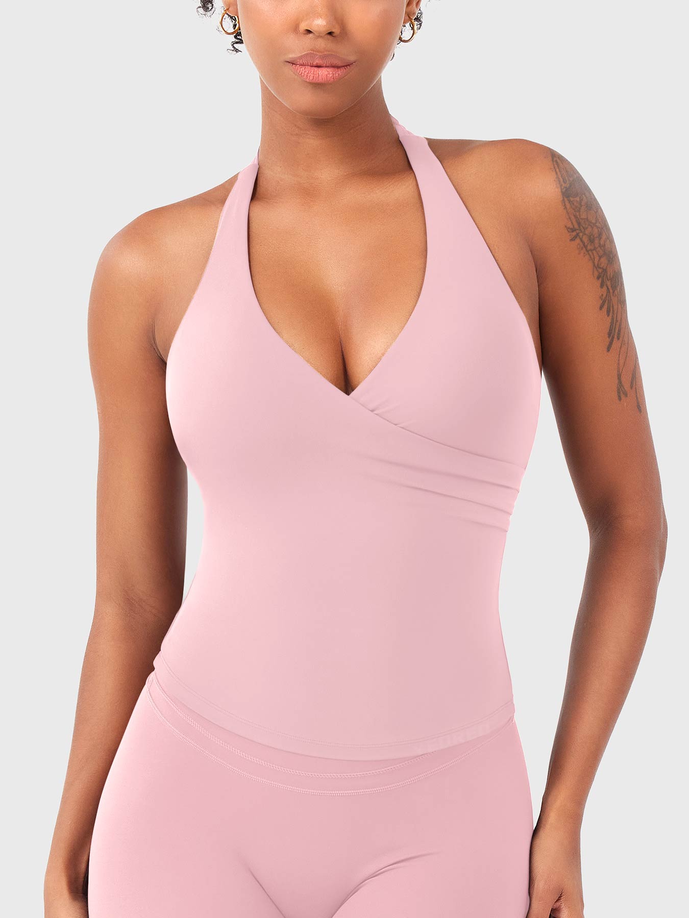 Vorti Elevine V Neck Halter Tank