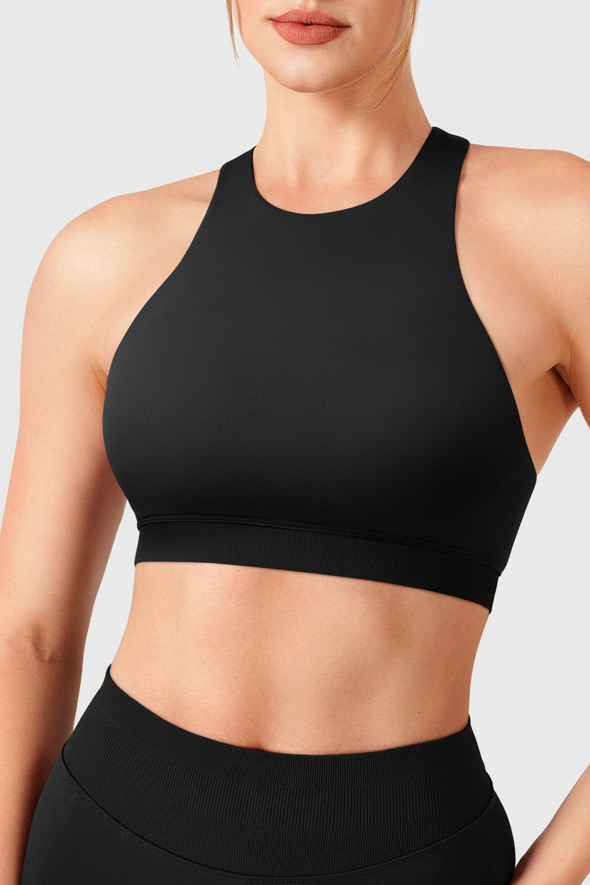 Dafnien Seamless Racerback Sports Bra Black