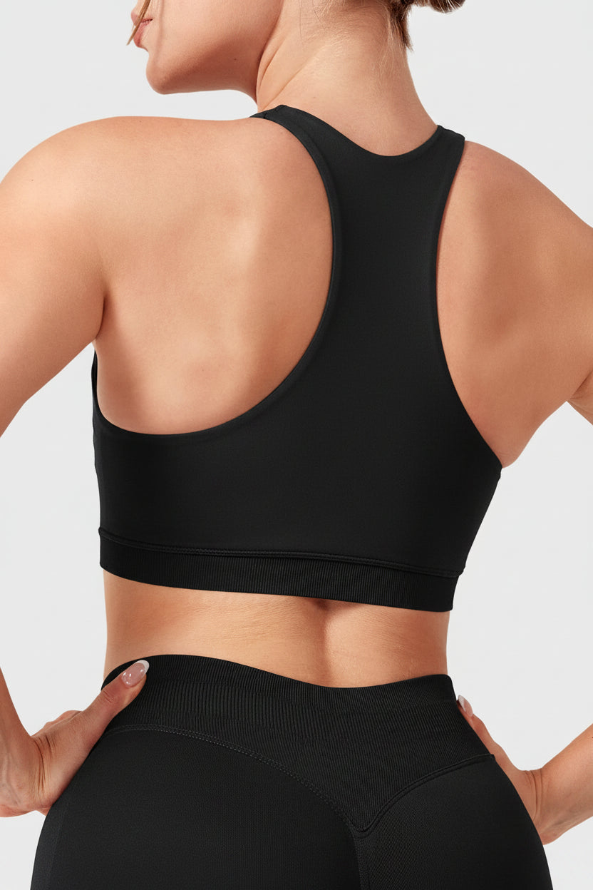 Dafnien Seamless Racerback Sports Bra Black