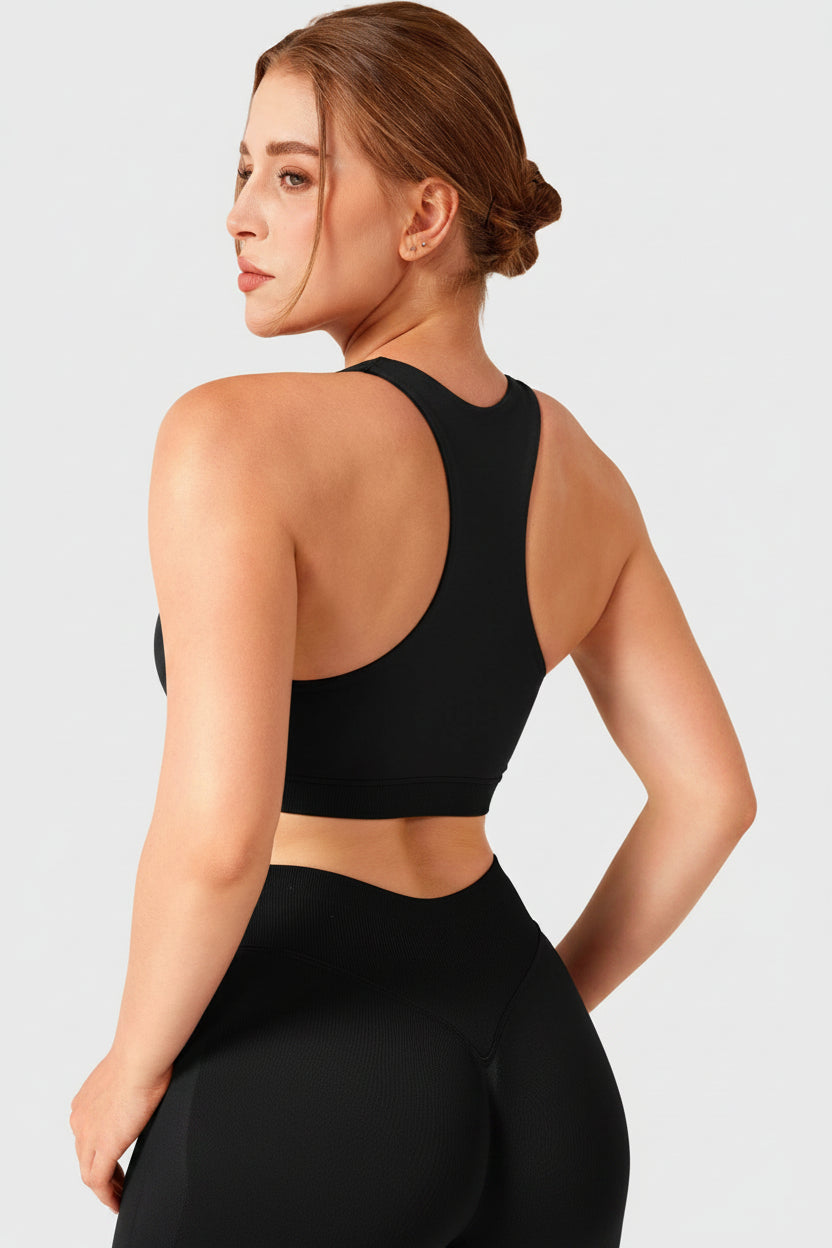 Dafnien Seamless Racerback Sports Bra Black