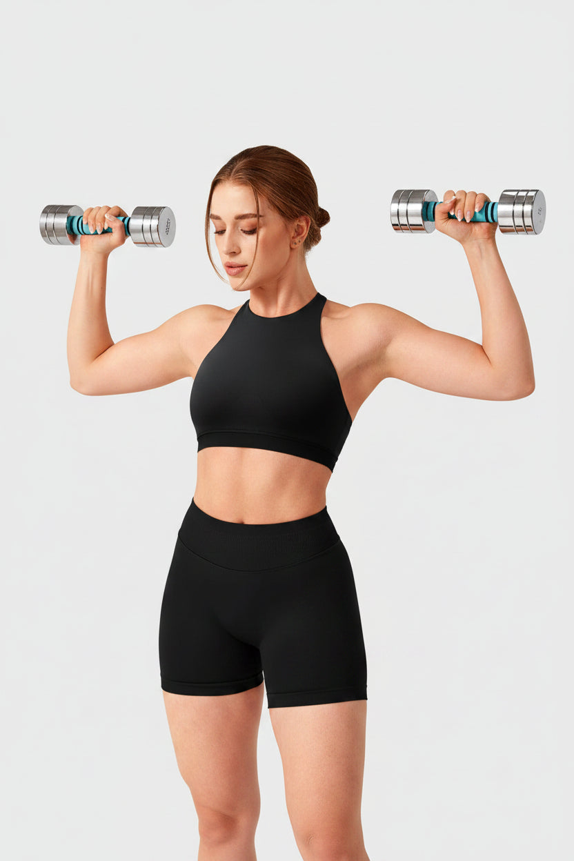 Vorti Seamless Racerback Sports Bra Black