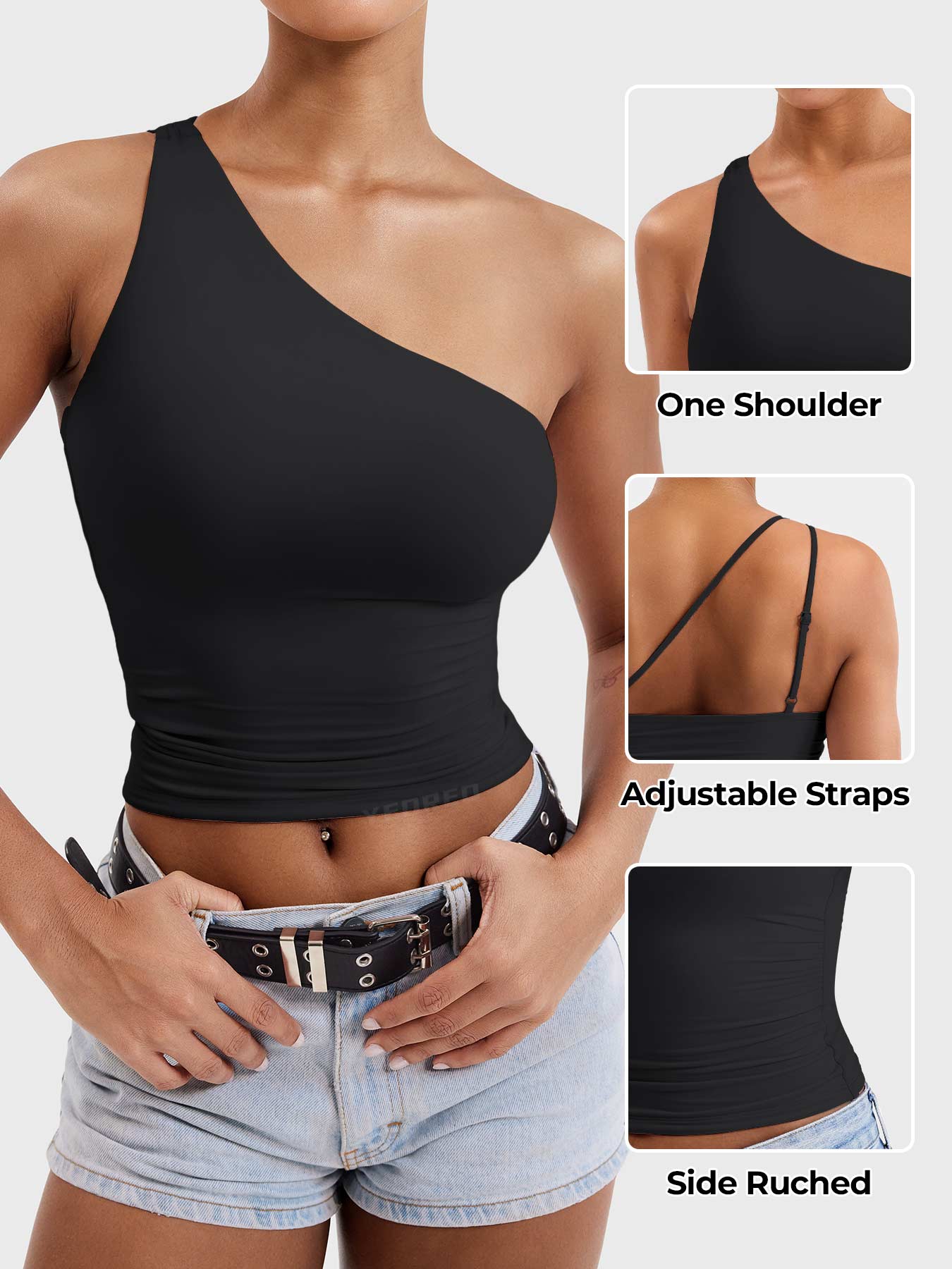 Vorti Fanciy One Shoulder Tank Top