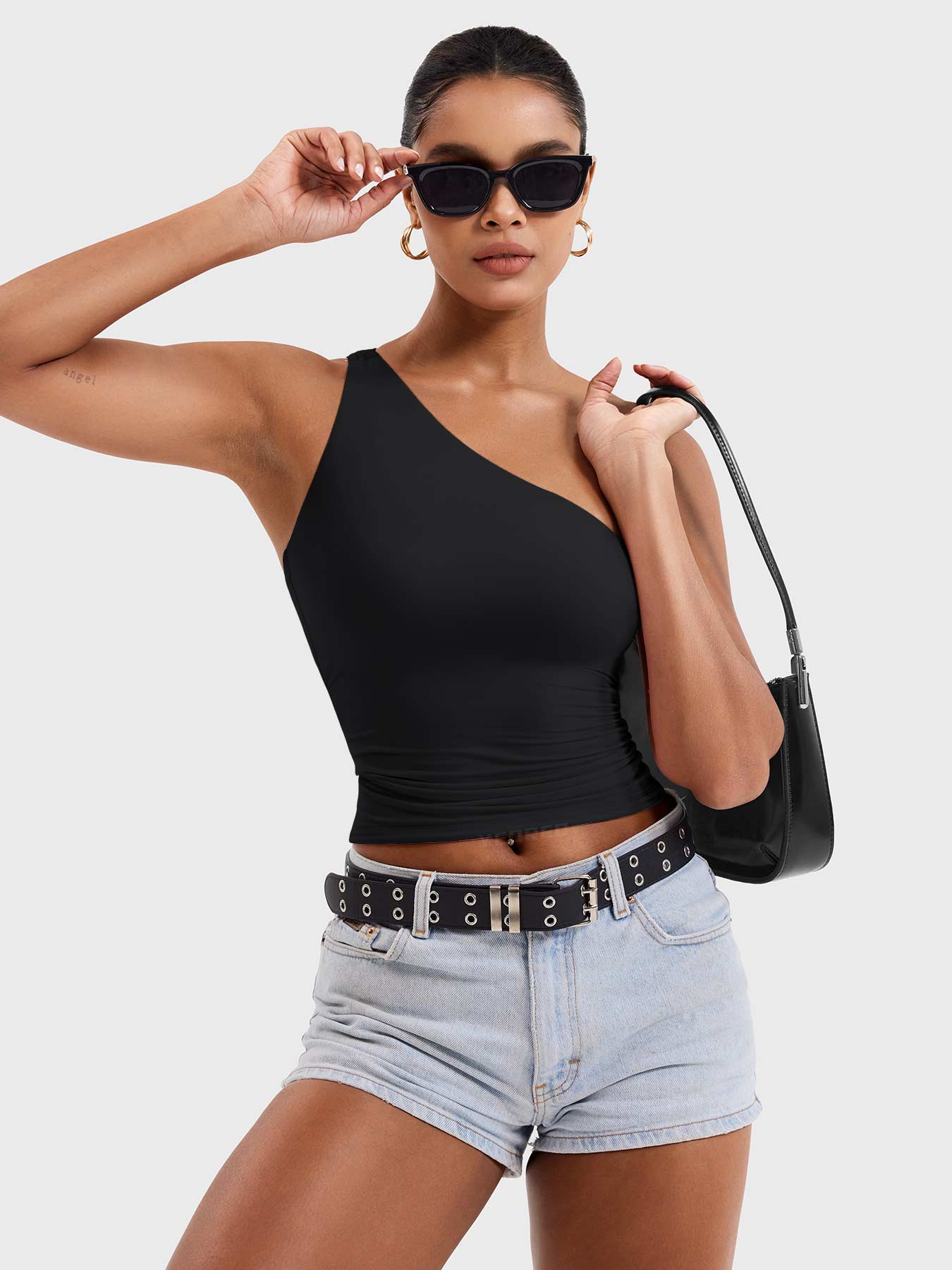 Vorti Fanciy One Shoulder Tank Top