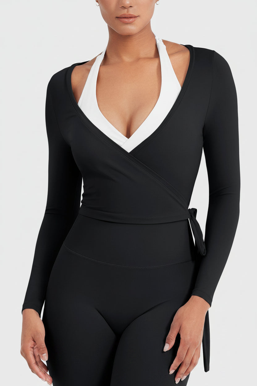 Vorti Michelie Long Sleeve Ballet Wrap Top