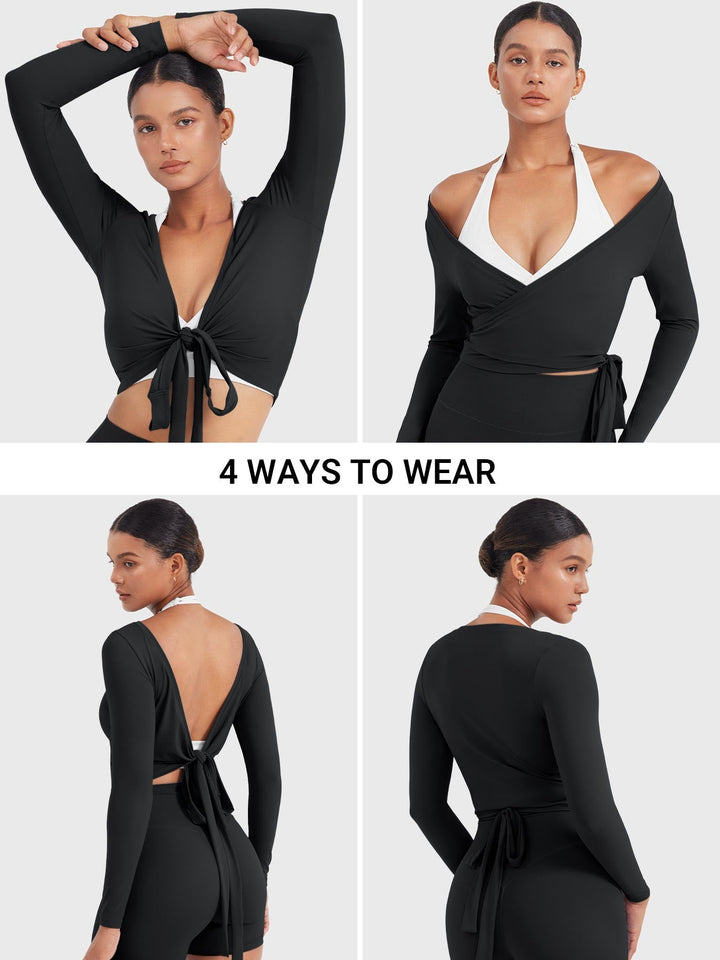 Vorti Michelie Long Sleeve Ballet Wrap Top